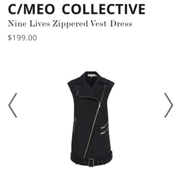 Designer C/MEO Collective Nine Lives Zippered Vest D - Picture 6 of 11
